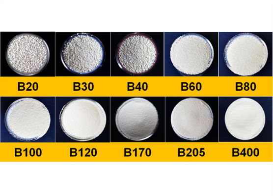 Stainless Steel Finish B400 Ceramic Beads Blasting Media packed in 25kgs 55lbs barrels